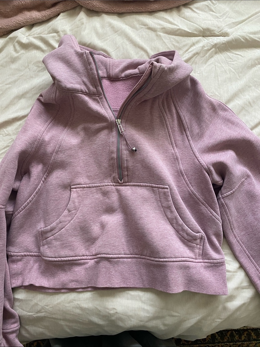 Lululemon Scuba Half-Zip Pullover Hoodie light pink